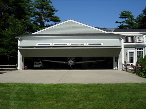 Plane Inside Hangar of Airpark Home