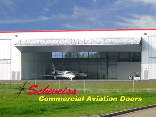 Corporate Airplane Hangar with bifold door