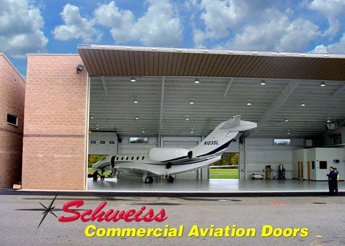 Corporate Aircraft Hangar with Bifold Doors