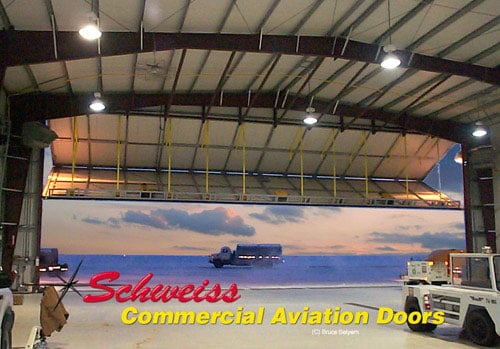 Large Aircraft Hangar Inside View in the Winter