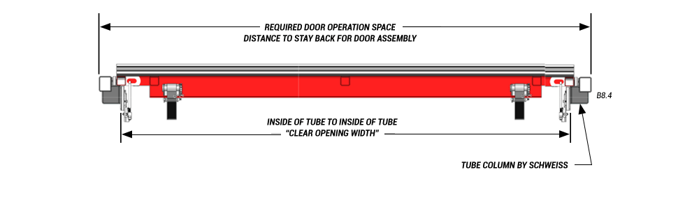door plan view of horizontal top drive with manual latches top view