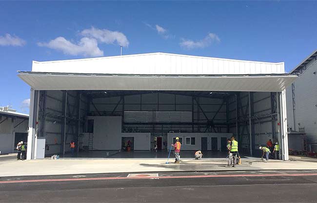 Corporate Jet Hangar gets finishing touches after Bifold Door install