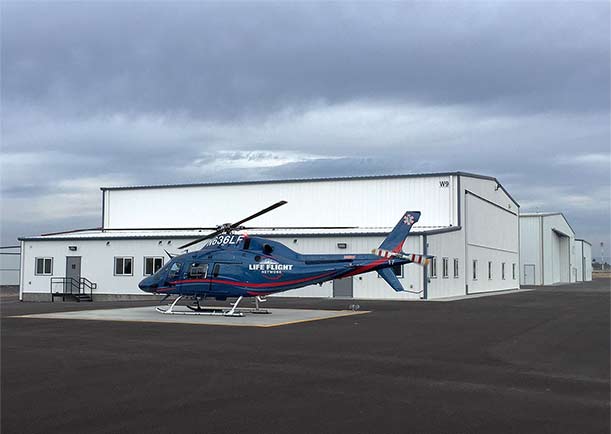Helicopter Hangar door is wind rated at 120 mph for County Regional Airport