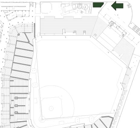 Ballpark sketch of bifold Door location