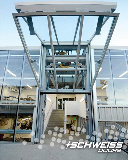 Schweiss Bifold designer doors have transparent cladding at Southern California Institute of Architecture