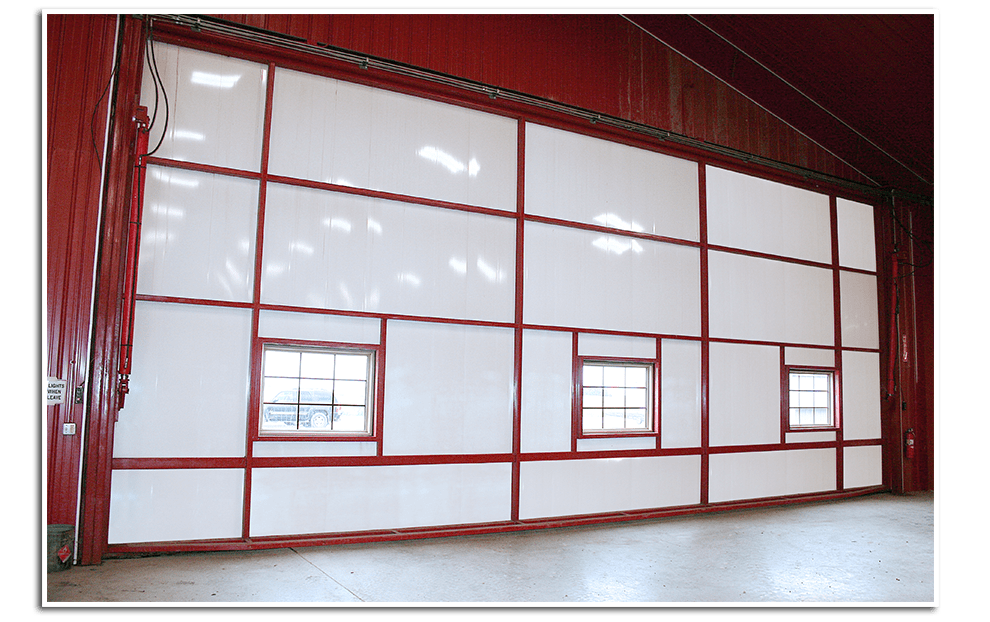 Schweiss' new way to Insulate your Hydraulic Door and Maintain a Finished Look inside the Building.