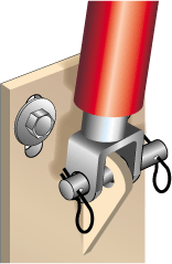 Schweiss Hydraulic door ram Close up