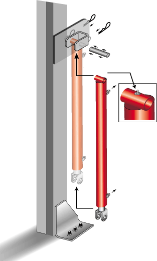 Close up of Schweiss one-piece hydraulic Door ram