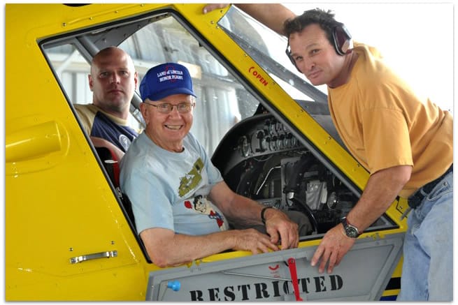 B-24 WWII pilot was honored with a ride in Air Tractor.