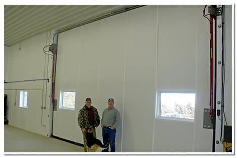 Two 24' foot hydraulic doors are installed on sidewall