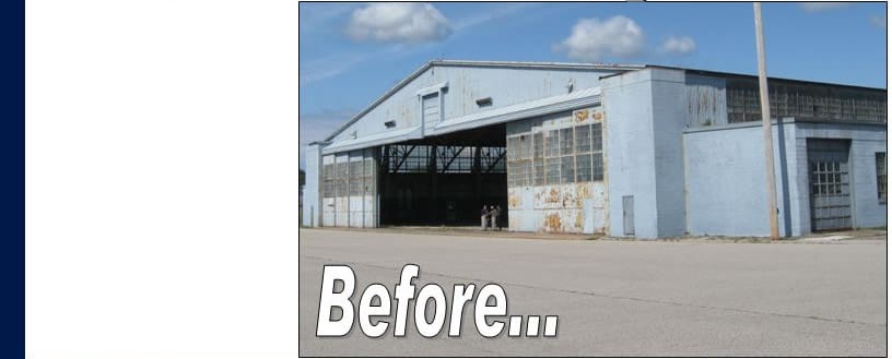 Michigan Hangar Before rehabilitation