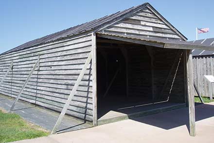 Wright brother hangar with one piece door