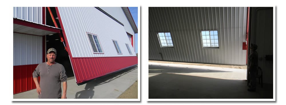 Big Farm Shop - red power hydraulic doors