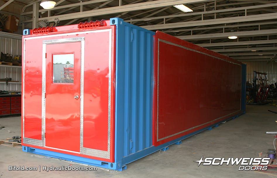 The Schweiss Container with doors closed is easy to move