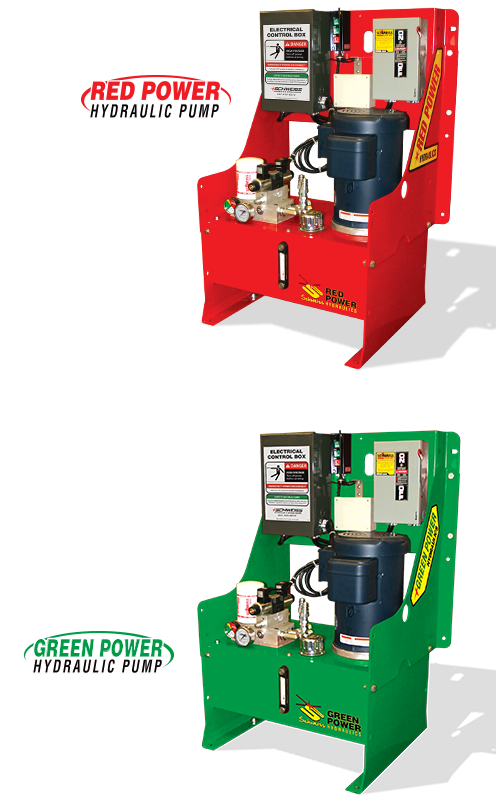 Schweiss Red Power and Green Power hydraulic pump