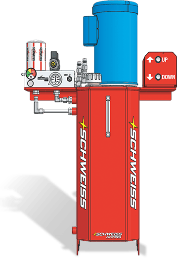 Powerful Texas Doors hydraulic by Schweiss pump system