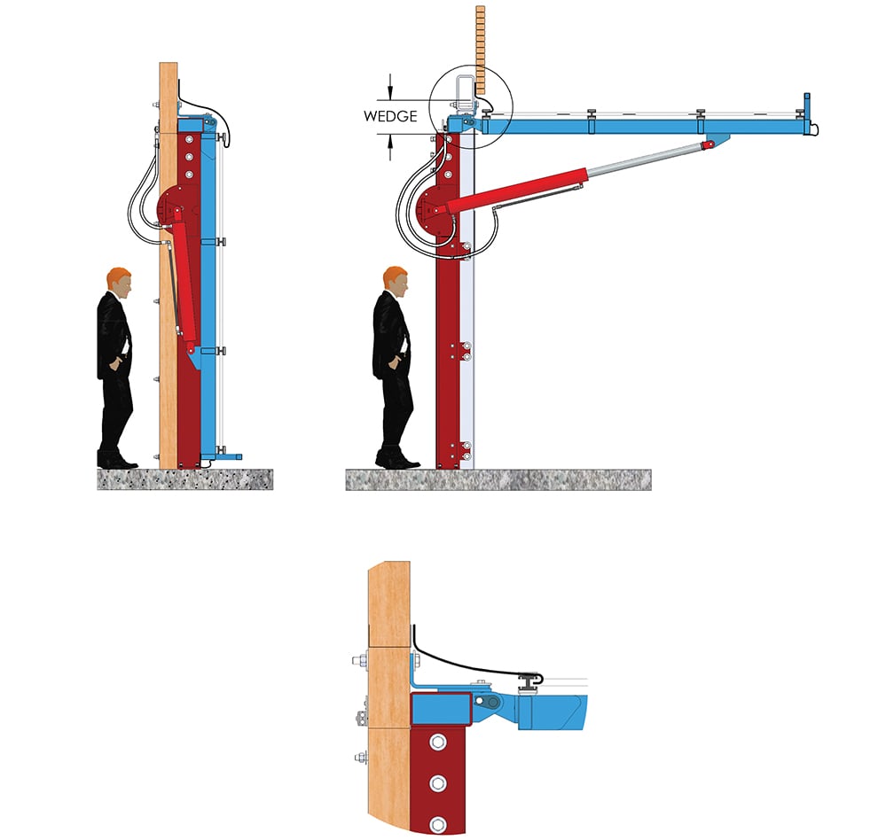 Side View - Outside Mount Hydraulic Doors