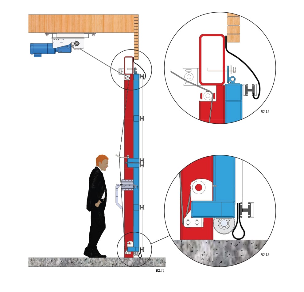 horizontal top drive with manual latches door seals