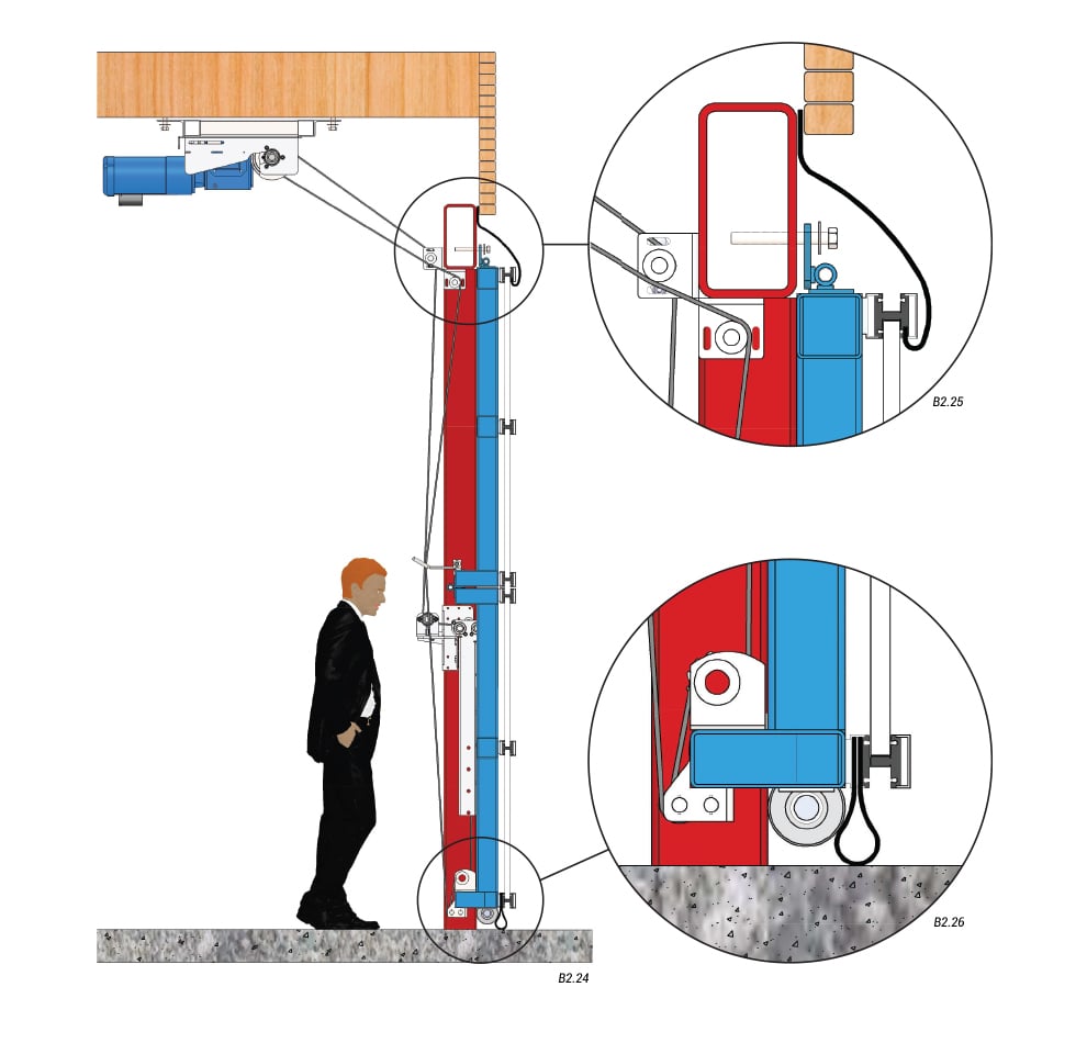 Horizontal top drive with manual latches door seals