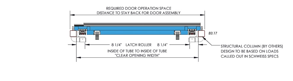 inside view of slanted top drive with strap latches topview