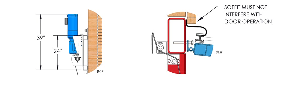 side view of vertical top drive with manual latches