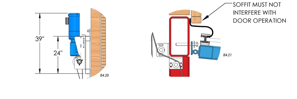 side view of vertical top drive with strap latches