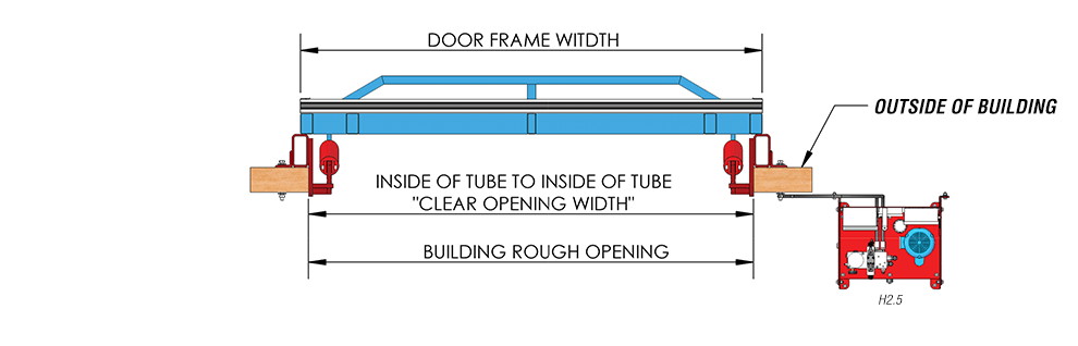 Door Plan View - Outside Mount Hydraulic Doors