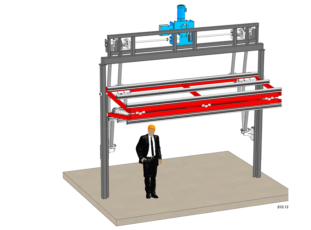 overview of Liftstrap Pivot Doors vertical top drive with strap latches