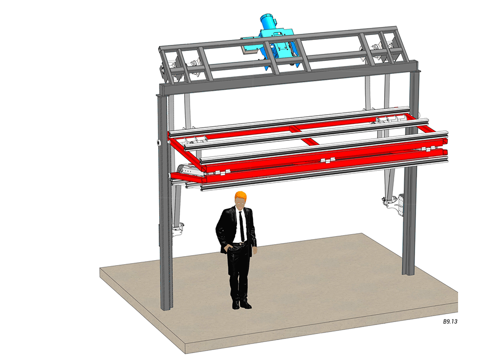 overview of slanted top drive with strap latches