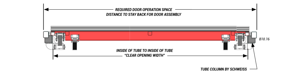 Inside View of Pivot Bifold Doors Vertical Top Drive with Strap Latches