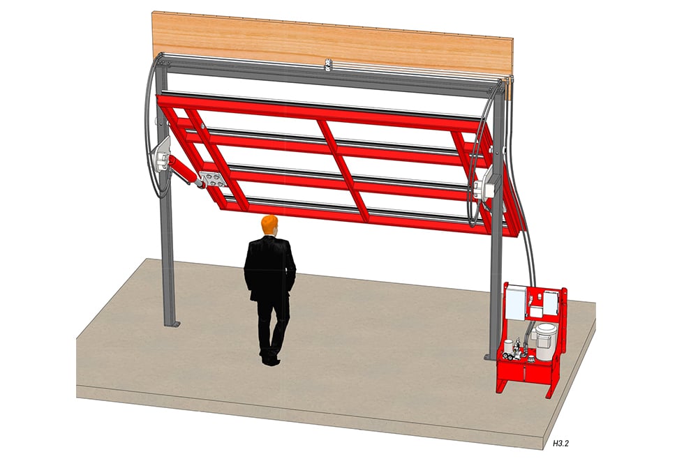 Inside Pivot Hydraulic Doors