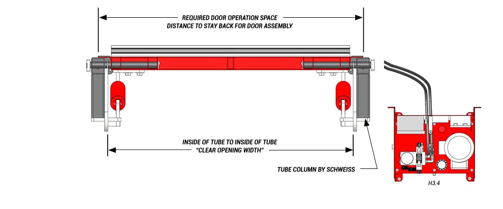Schweiss Pivot Hydraulic Door - Door plan View