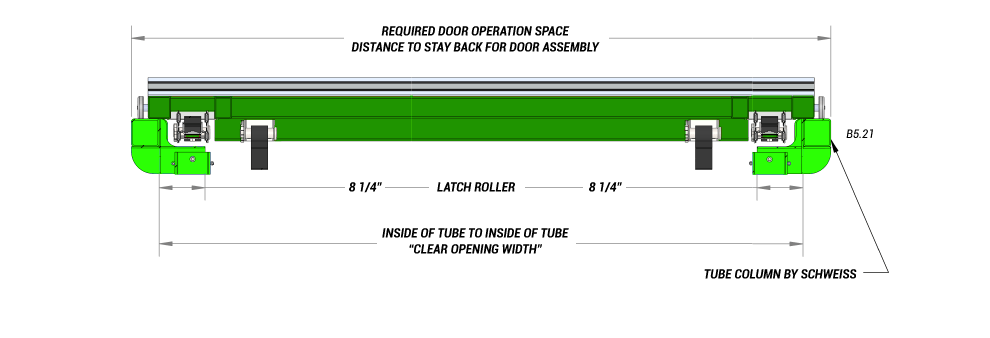 Premounted Horizontal Top Drive Door Plan View