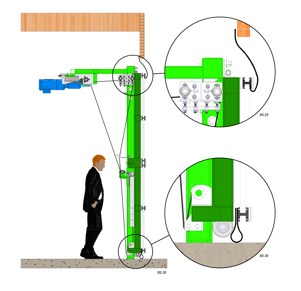 horizontal top drive with manual latches door seals