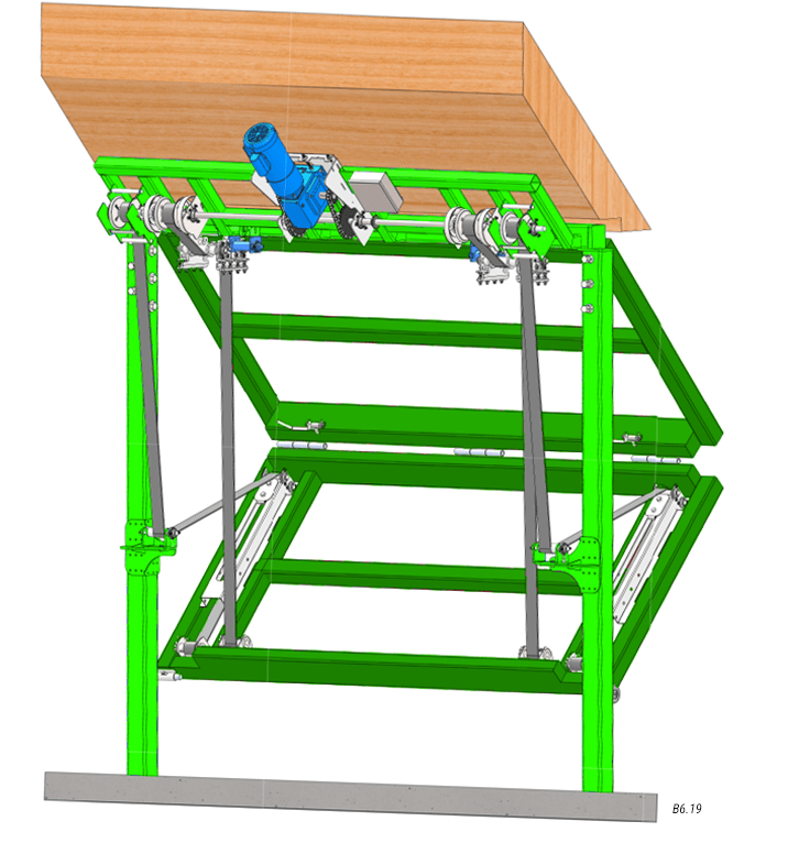 overview of slanted top drive with strap latches