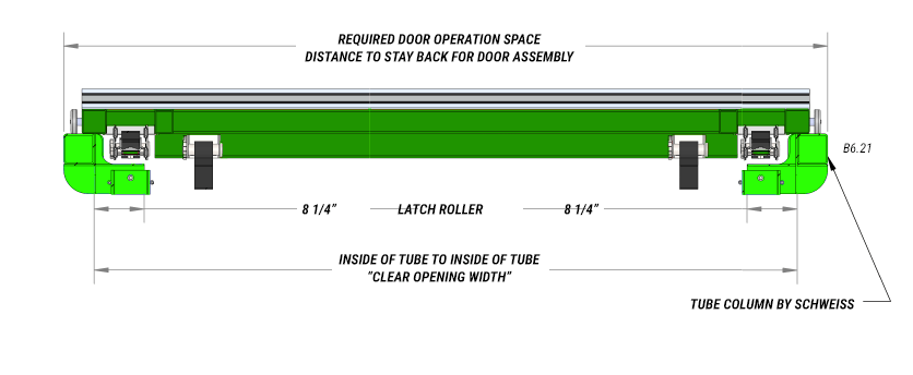 inside view of slanted top drive with strap latches topview