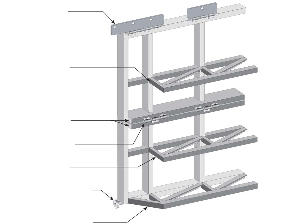 Bifold doorframe Diagram with Callouts