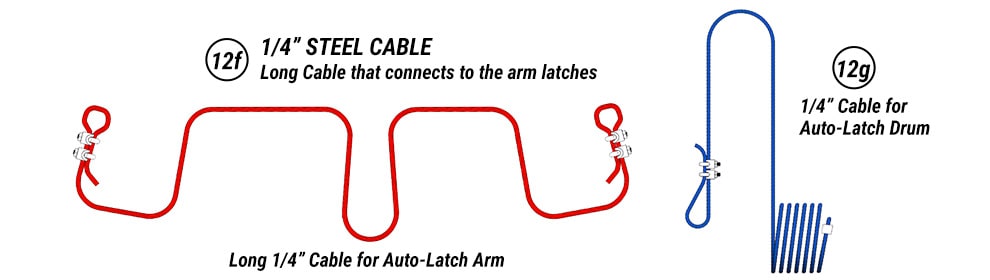 Airpark Ranch Doors can order aircraft cable for arm latches and auto latch drum