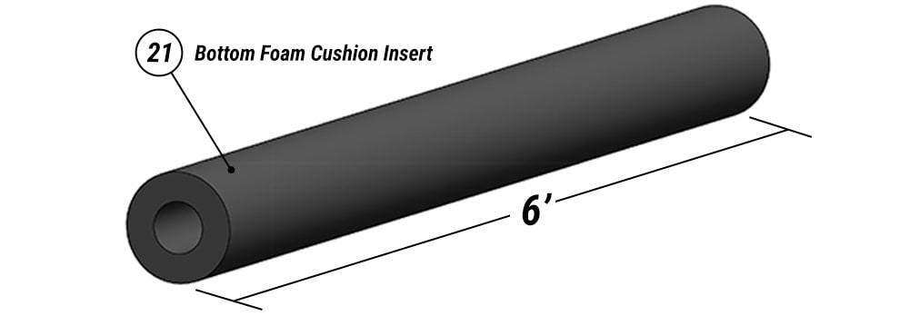 Bottom Foam Cushion Insert available for Schweiss Liftstrap Green Doors