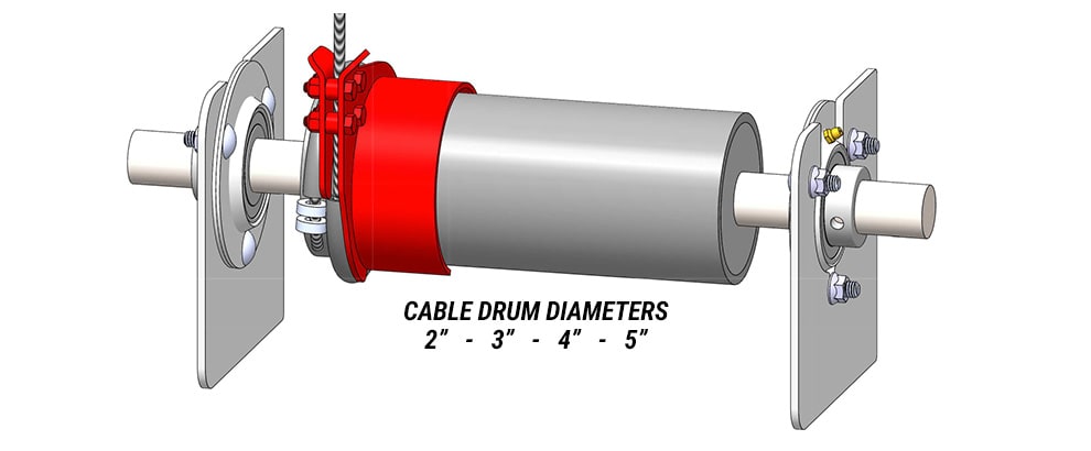 Cable Drum Shields, Guards or Covers are available for Schweiss Hangar Home Doors