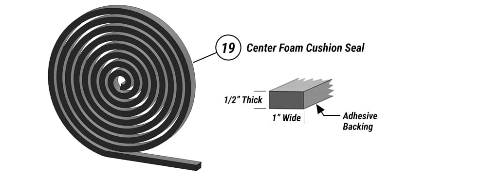 Center Foam Cushion Seal for Schweiss Green Doors