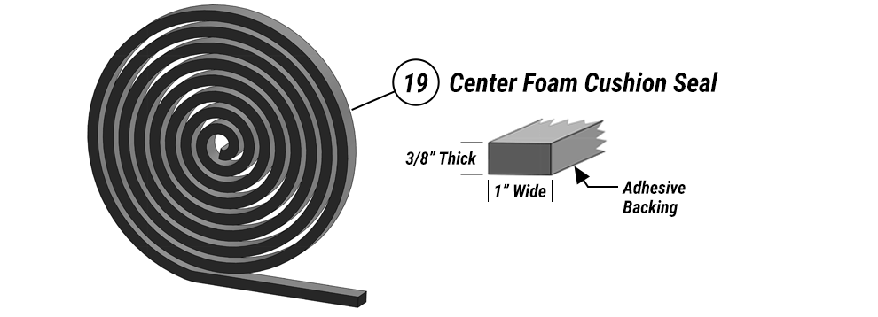 Center Foam Cushion Seal for Schweiss Green Doors