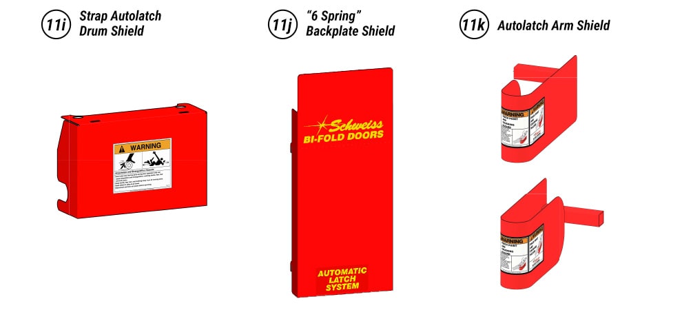 Strap Autolatch Safety Shields For Schweiss Bifold Doors