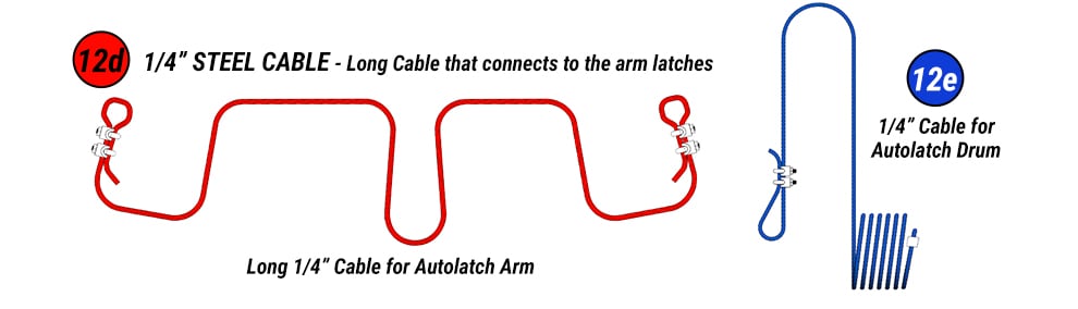 Airpark Ranch Doors can order aircraft cable for arm latches and auto latch drum