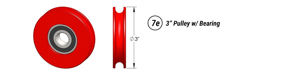 3-Inch Pulley With Bearings for Bifold Hangar Doors