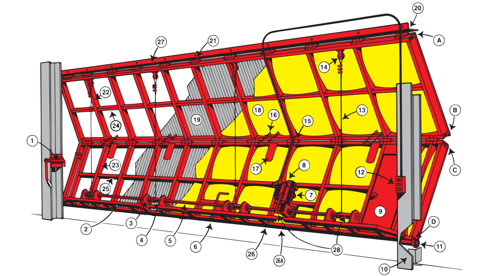 Cablelift bottom drive door diagram