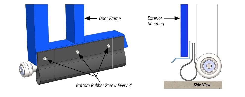 Bottom Rubber Seal on Hydraulic Architectural Doors