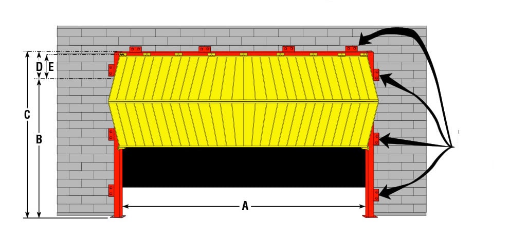 Retrofitting your Concrete Building freestanding header bolted to building