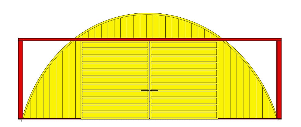 Round Roof building with sliding doors