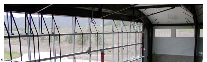 Beautiful Aesthetics looking through Glass StrapLift Hangar Doors